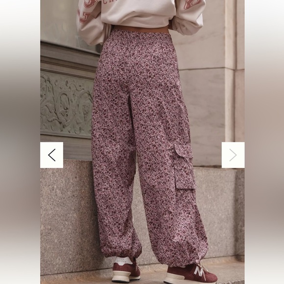 Anthropologie Purple Patterned Joggers - Picture 5 of 12